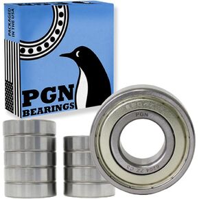 PGN (10 Pack) 6204-ZZ Bearing - Lubricated Chrome Steel Sealed Ball Bearing - 20x47x14mm Bearings with Metal Shield & High RPM Support