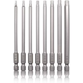 30 Pcs Long Magnetic Screwdriver Bit Set 4 Inch, Mixiflor 1/4 Inch Hex Shank S2 Steel Magnetic 4 Inch Long Drill Bits with Storage Box(Slotted+Cross+Square +Torx)