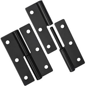 2 PCS Black Lift Off Hinge 2.5Inch Stainless Steel Detachable Small Lift Off Hinges Left Handed Slip Joint Flag Hinges Rising Butt Door Hinges
