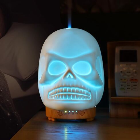 INRORANS 200ml Ceramic Aromatherapy Diffuser stone ultrasonic cool Mist scent Essential Oil Diffuser Humidifier With Intermittent Mist & LED 7 Colors Changing Night Light for Bedroom Office Home Décor in Kuwait