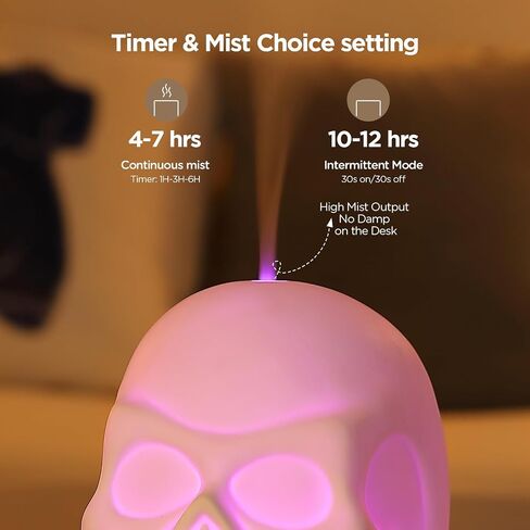 INRORANS 200ml Ceramic Aromatherapy Diffuser stone ultrasonic cool Mist scent Essential Oil Diffuser Humidifier With Intermittent Mist & LED 7 Colors Changing Night Light for Bedroom Office Home Décor in Kuwait
