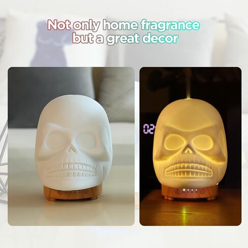 INRORANS 200ml Ceramic Aromatherapy Diffuser stone ultrasonic cool Mist scent Essential Oil Diffuser Humidifier With Intermittent Mist & LED 7 Colors Changing Night Light for Bedroom Office Home Décor in Kuwait