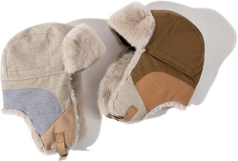 قبعات منفوخة للطقس البارد من Croogo قبعة الصياد قبعة شتوية سميكة فروي Ushanka قبعة روسية مقاومة للرياح قبعة تزلج مع غطاء للأذن in Kuwait