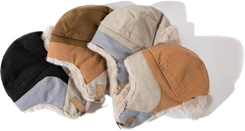 قبعات منفوخة للطقس البارد من Croogo قبعة الصياد قبعة شتوية سميكة فروي Ushanka قبعة روسية مقاومة للرياح قبعة تزلج مع غطاء للأذن in Kuwait
