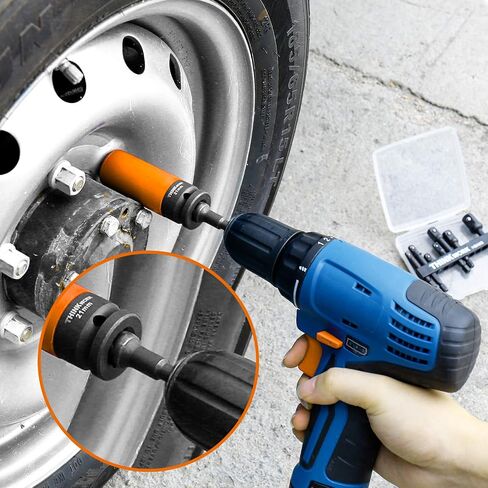 THINKWORK Impact Socket Adapter Set, 1/4" 3/8" 1/2" Drill Socket Adapter, 1/4" Hex Shank Impact Driver Socket Adapter for Cordless Drill, Impact Driver, Power Drill, Impact Drill, 10-Piece in Saudi Arabia