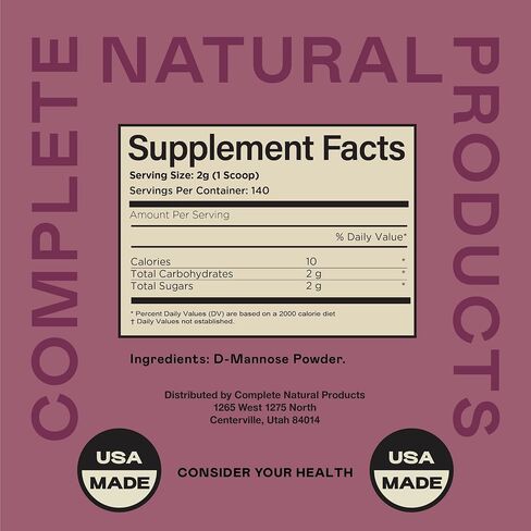 Pure D-Mannose Powder Supplement - D-Mannose 4oz (113g) About 60 Servings for UTI, Natural Bladder, & Urinary Tract Health in Kuwait