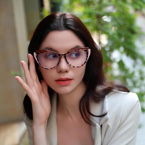 FEISEDY Women Cateye Blue Light Blocking Glasses Fake Nerd Clear Computer Eyewear TR Fashion Frame B0040 in Kuwait