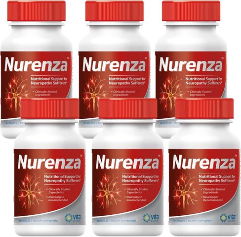 Vita Sciences Nurenza Neuropathy Supplement for Nerve Health and Fast Repair. Natural R-ALA Form 40x Strength with Vitamins and Antioxidants to Renew and Revitalize Feet, Hands, Legs, and Toes. 60 Ct. in Kuwait