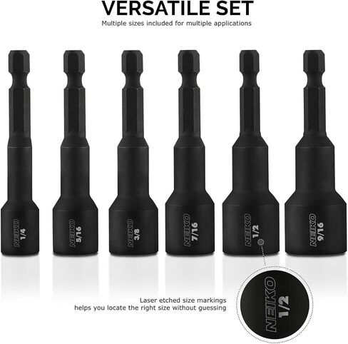 Neiko 01147A Allen Wrench Drill Bits, 11-Piece Hex Drill Bit Set, SAE Sizes 1/16" to 5/16", Magnetic Hex Head Bits, 3" Quick Release Shanks, S2 Steel, Compatible with Power Drills and Impact Drivers in Saudi Arabia