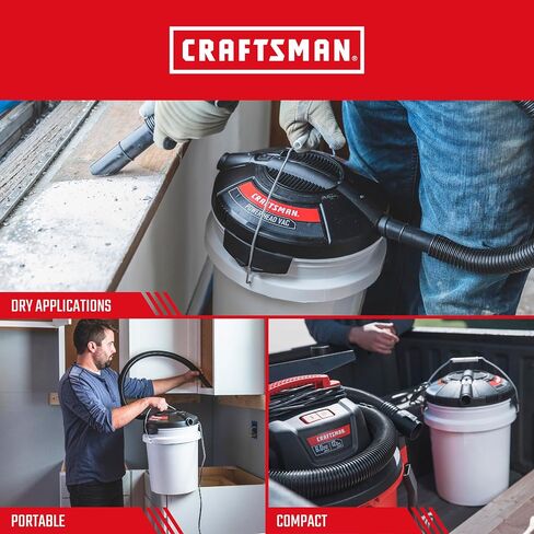 CRAFTSMAN CMXEVBE17678 Wet/Dry Vac Powerhead, 1.75 Peak HP Bucket Vacuum, Black in Saudi Arabia