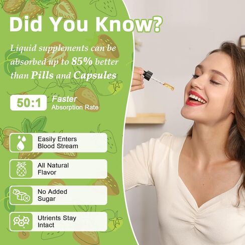 مكمل مركب المغنيسيوم الثلاثي 17 في 1 1100 مجم، قطرات المغنيسيوم السائلة مع جليسينات المغنيسيوم 400 مجم وسيترات 500 مجم، نكهة الفراولة الخالية من السكر، لمزاج هادئ ودعم العضلات والنوم، 4 أونصة سائلة. in Kuwait