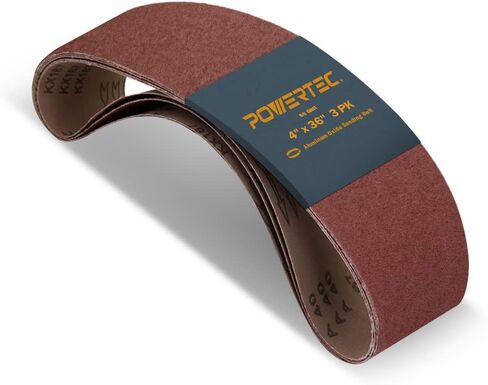 POWERTEC 110623 4 x 36 Inch Sanding Belts - 40 Grit Aluminum Oxide Belt Sander Sanding Belt - Sandpaper for Belt and Disc Sander – 3 Pack in Saudi Arabia
