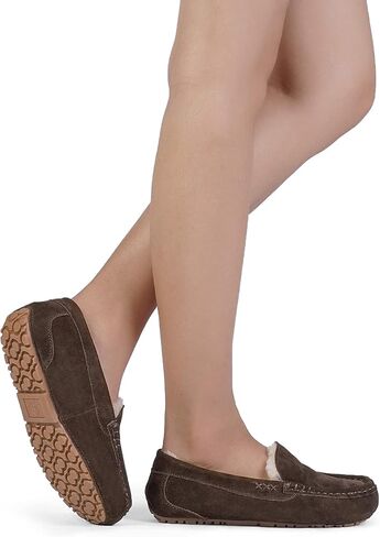 DREAM PAIRS Women's Fuzzy House Slippers Cozy Faux Fur Micro Suede Moccasins Slip on Loafer Shoes for Indoor and Outdoor in Kuwait