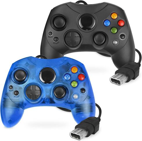 Yioone Controller Replacement for Xbox Controller S-Type/Original Xbox Controller,Classic Controller Compatible with Original Xbox Console(Pack of 2,Black) in Saudi Arabia