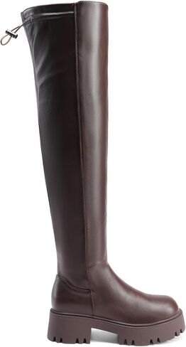 DREAM PAIRS Women's Platform Over The Knee Boots Lug Sole Round Toe Thigh High Long Chunky Block Heels Fall Boots in Saudi Arabia