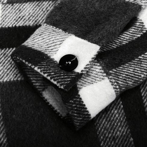 سترة نسائية من Beaully كاجوال منقوشة من الفلانيل المصقول بأزرار سفلية مع جيوب جانبية in Kuwait