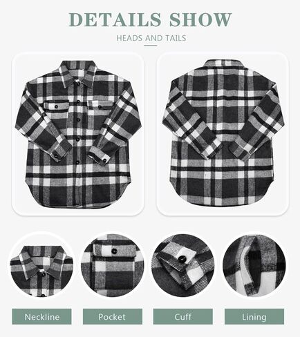 سترة نسائية من Beaully كاجوال منقوشة من الفلانيل المصقول بأزرار سفلية مع جيوب جانبية in Kuwait