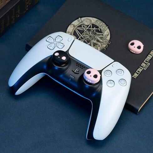 جييك شير مقابض ابهام لطيفة لذراع تحكم Xbox One، مجموعة اغطية من السيليكون الناعم متوافقة مع ذراع تحكم Xbox One، زوجين/ 4 قطع - جمجمة بينك in Kuwait