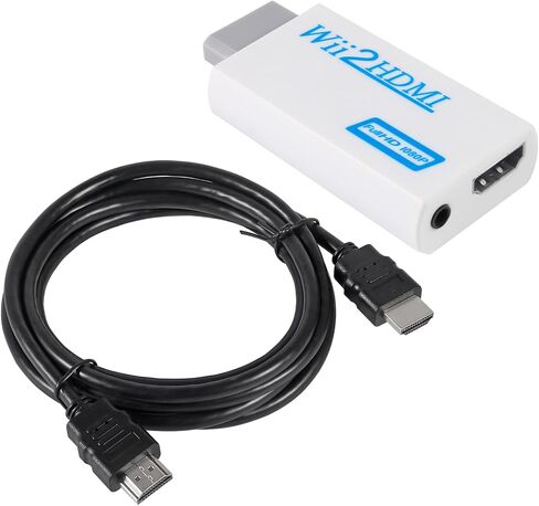 محول Aokin Wii إلى HDMI، محول Wii إلى HDMI 1080P 720P إخراج فيديو مع مقبس صوت 3.5 مم، مناسب لجهاز Wii Connect HDTV، الشاشة - يدعم جميع أوضاع عرض Wii in Kuwait