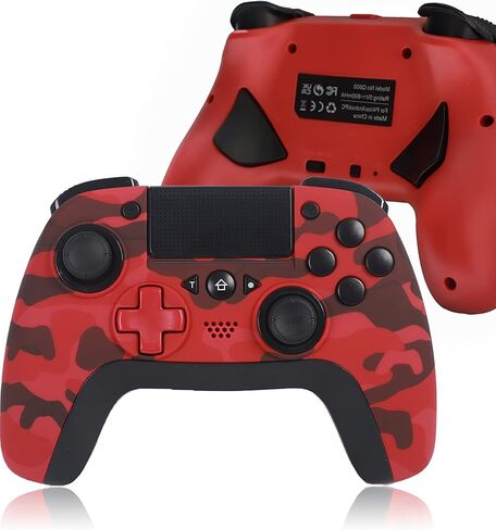 TJPD Wireless Controller for PS4, Wireless Remote Gamepad with Unique Cracked Design/8 Adjustable LED Colors/Programmable Back Buttons/Super Turbo/Dual Vibration, Widely Compatible with PS4/PC/iOS in Kuwait