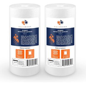 Aquaboon 6-Pack of 5 Micron 10" x 4.5" Sediment Water Filter Replacement Cartridge | Whole House Sediment Filtration | Compatible with W15-PR, HD-950, WFHD13001B, GXWH35F, GXWH30C, HF45-10BLBK10PR