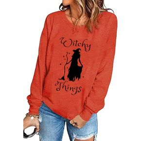 Yuaelria 1692 They Missed One Halloween Long Sleeve Women Vintage Witch Tops Casual Long Sleeve Vacation Blouse