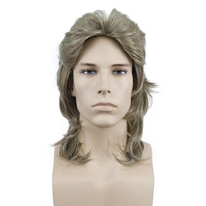 Aimole Blonde Straight Wig Synthetic Hair For Men Cosplay Halloween Medium Long Wigs