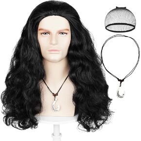 Wiggy Mermaid Santa Beard and Wig Set Long Gray Old Man Wizard Wig Costume Accessories Santa Claus Suit Grey for Men Women Carnival Christmas Party