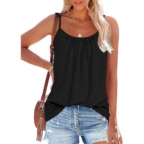 JOLIGAL Tank Top for Women Spaghetti Strap Camisole Summer Scoop Neck Loose Fit Casual Sleeveless Shirts