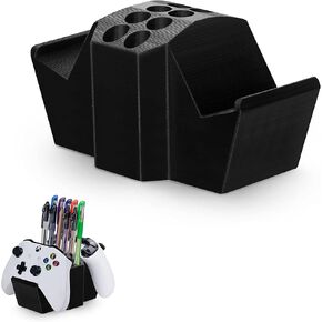BRAINWAVZ Dual Game Controller, TV Remote Control & Stationary Storage Desktop Organizer Holder, Universal Design for Xbox ONE PS5 PS4 PC Gamepads, Reduce Clutter (D03)