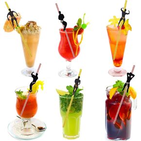 Bachelorette Naughty Straws, Stripper Pole Dancer Straw,24pcs Bachelorette Party Naughty Nye Paper Straw for Hens Girls Night Adults,Dancing MEN Confetti Thick Straws Ladies Bridal Shower Decoration