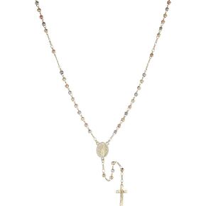 HZMAN Virgin Mary/St Benedict Rosary Beads Necklace 14K Gold Plated Dainty Religious Our Lady of Guadalupe Jesus Crucifix Cross Y Necklace Christian Protection Jewelry Gift for Women Girls