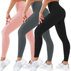 Leggings for Women Tummy Control with Pockets,High Waisted Butt Lifting Compression Leggings No Front Seam Leggings,Compression Pants Body Shaper Yoga Pants-Black Medium