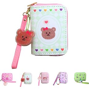 AACKS Kids Bear Coin Purse for Little Girls Coin Pouch Kids Small Wallet Girls Age 3-8 Kawaii Small Cartoon Wallet