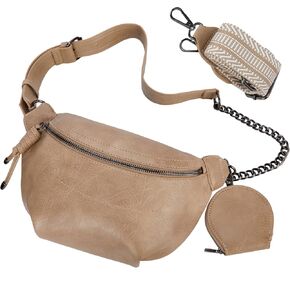 Fanny Packs Waist Bag for Women-Fashion Crossbody Bags Chest Purses Belt Bag with 2 Adjustable Strap (Brown) in Saudi Arabia