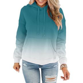 BeadChica Womens Casual Hoodies Crew Neck Long Sleeve Sweatshirts With Pocket Lightweight Pullover Tops