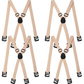 Xtinmee 4 Pcs Hidden Suspenders for Men Hidden Suspenders Adjustable Under Clothing Undergarment Suspenders