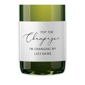 POP the Champagne Mini Champagne Bottle Labels ● SET of 12 ● Elegant Minimalist Bachelorette Party Mini Wine Labels, Bridal Shower Bride Squad Bubbly Mini Champagne Labels WATERPROOF M201-LN-12