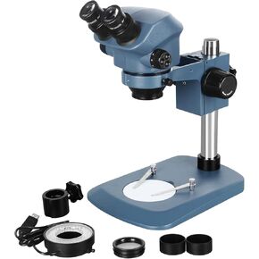 HengTianMei TX-350E Trinocular Stereo Zoom Microscope, WF10x Eyepieces, 7X-50X Magnification, Professional Soldering Microscope with 4K 40-Million Pixels Smart Camera, for Repair and Watch Objects