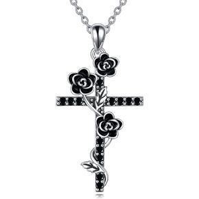 Vadmans Cross Enamel Necklace with Turquiose Moonstone Larimar Moss Agate Birthstone Sterling Silver