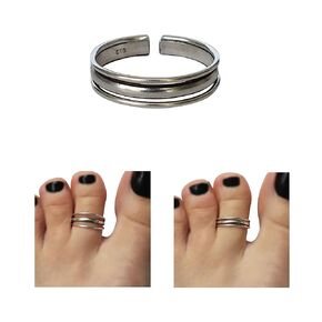 925 Sterling Silver Triple Band Toe Ring/Knuckle Ring | Small Adjustable Elegant Dainty Ring Handmade by MiYa Jewelry Creations