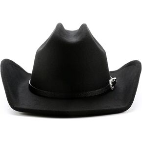 thuizen® Men Pinch Crown Rolled Fedora Western Cowboy Hat
