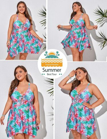 ملابس سباحة تانكيني من قطعتين من هانا نيكول للنساء، فستان سباحة بمقاس كبير مع شورت للأولاد in Kuwait