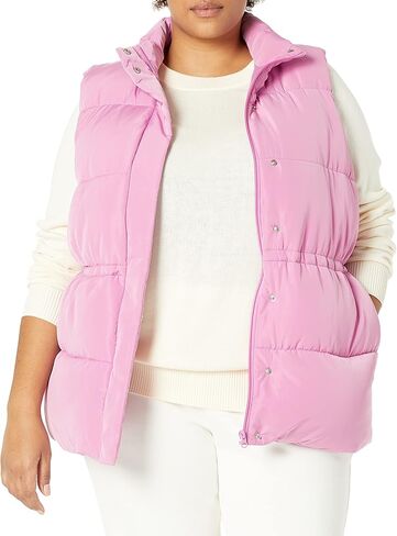 Amazon Essentials Women's Relaxed-Fit Water Repellent Recycled Polyester Puffer Vest (Available in Plus Size) (Previously Amazon Aware), Black, 3X in Saudi Arabia