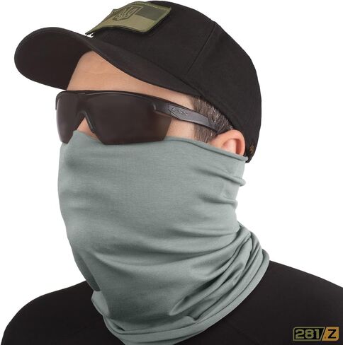 281Z Organic Cotton Breathable Summer Neck Gaiter for Men and Women - Face Scarf for Outdoor Activities (Foliage Green) in Kuwait