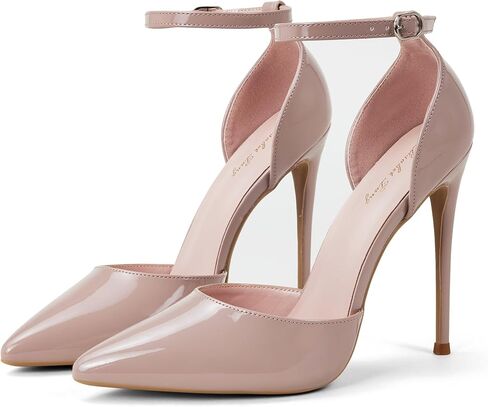 Elisabet Tang High Heels, Women Pumps D'Orsay Ankle Strap Pointed Toe Stiletto Heels Rhinestone Party Wedding Shoes in Kuwait