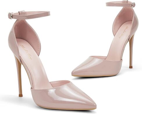 Elisabet Tang High Heels, Women Pumps D'Orsay Ankle Strap Pointed Toe Stiletto Heels Rhinestone Party Wedding Shoes in Kuwait