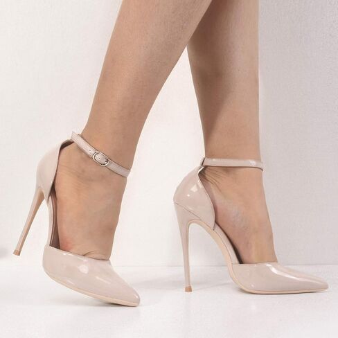 Elisabet Tang High Heels, Women Pumps D'Orsay Ankle Strap Pointed Toe Stiletto Heels Rhinestone Party Wedding Shoes in Kuwait