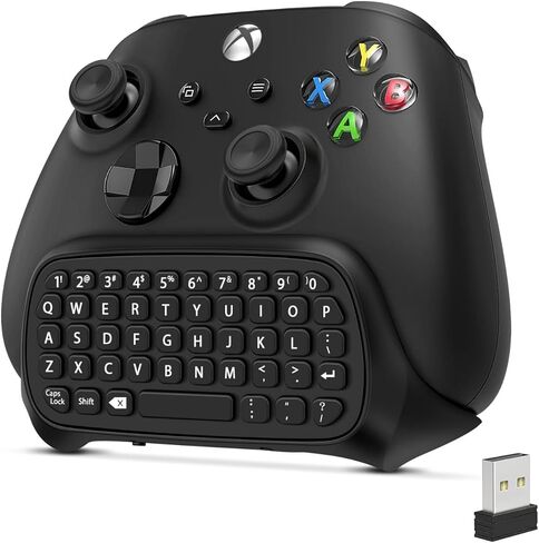 TNP Wireless Chatpad for Xbox One Controller S/X & Series S/X - 2.4Ghz Black Mini Text Messenger Chat Pad for Xbox One, Controller Keyboard Attachment Accessory in Saudi Arabia