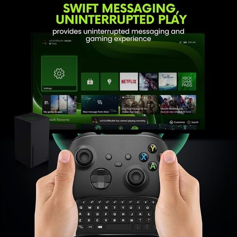 TNP Wireless Chatpad for Xbox One Controller S/X & Series S/X - 2.4Ghz Black Mini Text Messenger Chat Pad for Xbox One, Controller Keyboard Attachment Accessory in Saudi Arabia